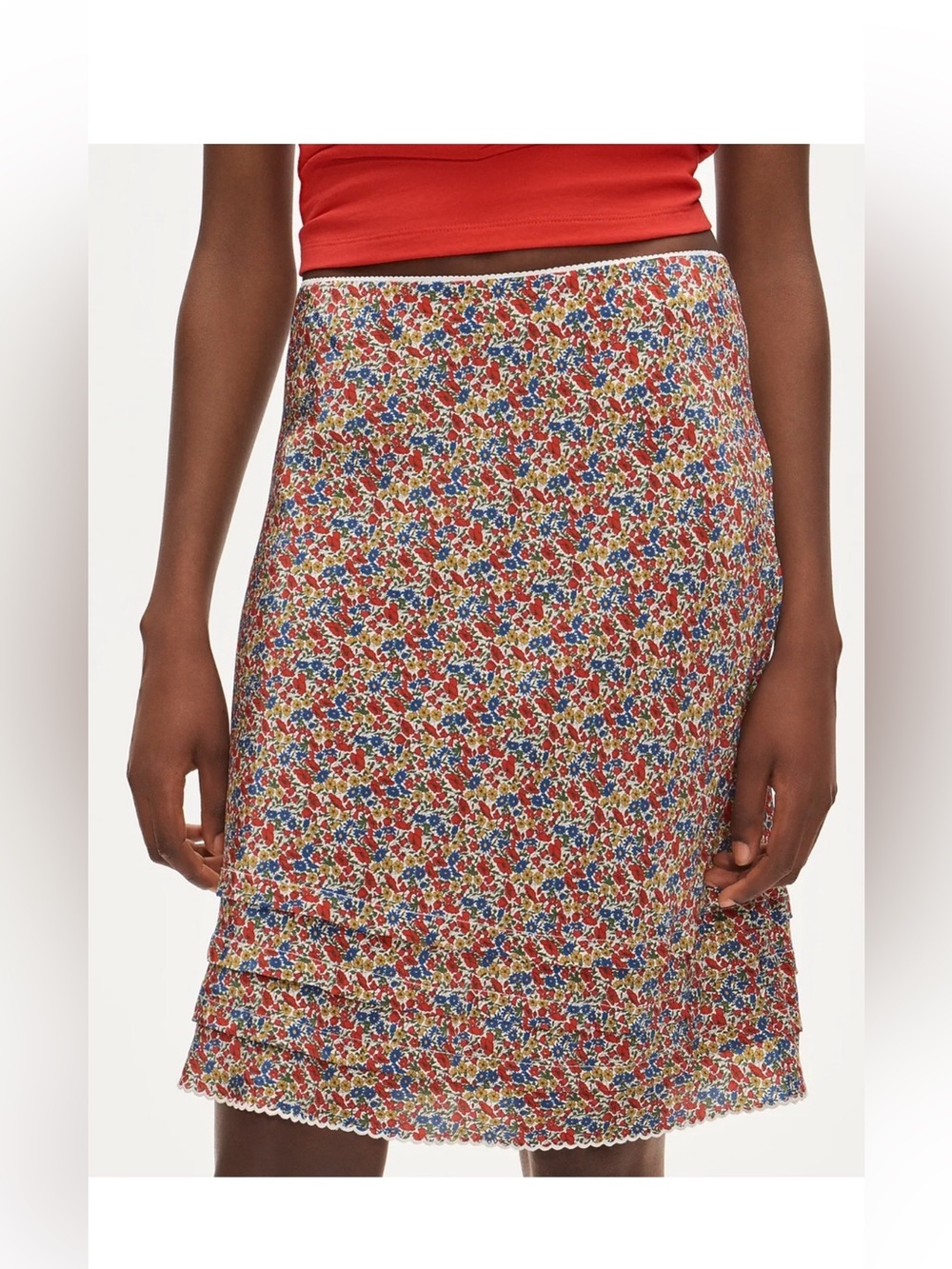 NWOT J Crew Liberty of London Floral Knew Length Skirt Size XS